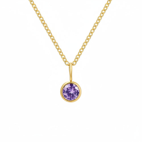 Stainless Steel Choker Neck Women'S Necklace 12 Birthstone Pendant Zirconia Pendants Accessory Anniversary Jewelry Birthday Gift