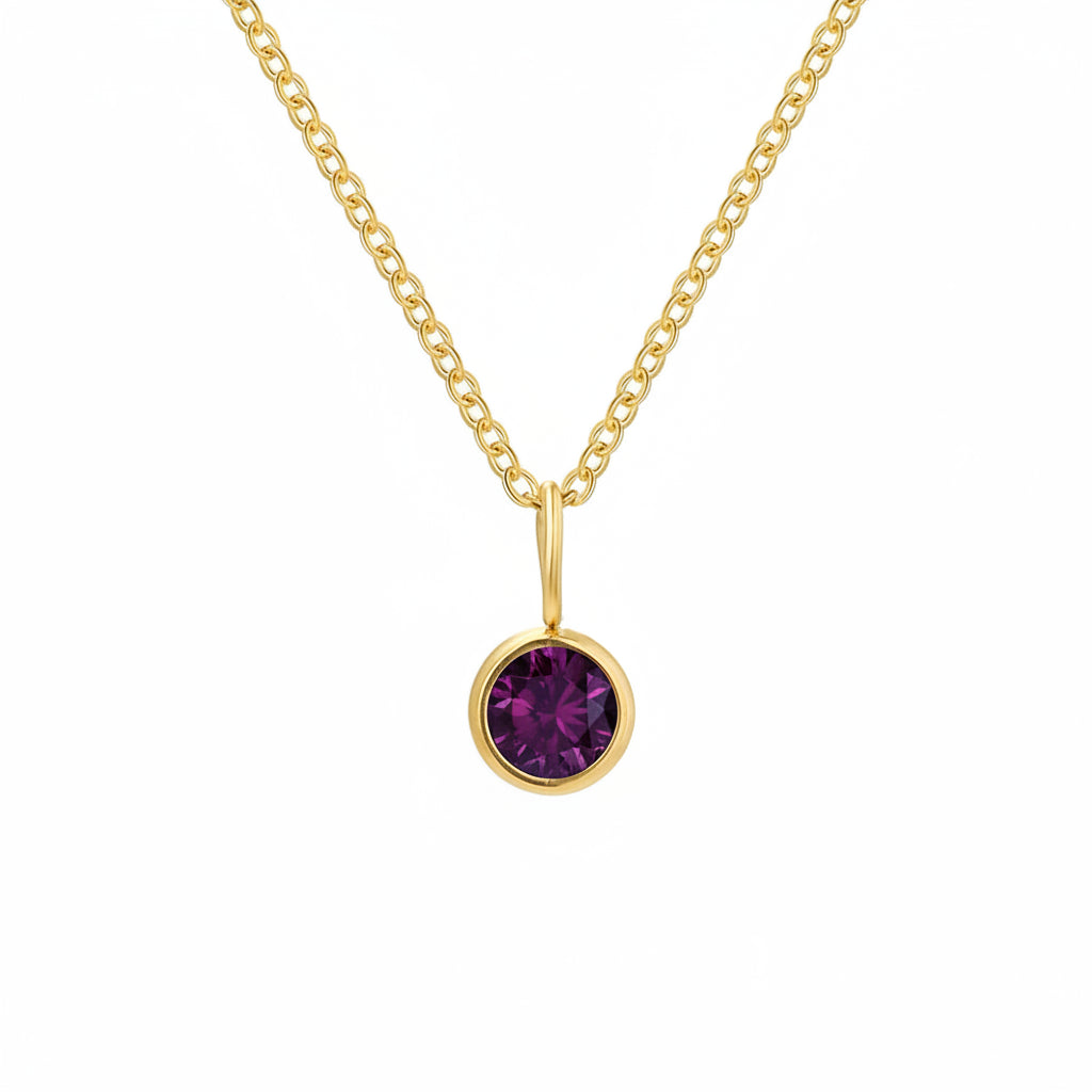 Stainless Steel Choker Neck Women'S Necklace 12 Birthstone Pendant Zirconia Pendants Accessory Anniversary Jewelry Birthday Gift
