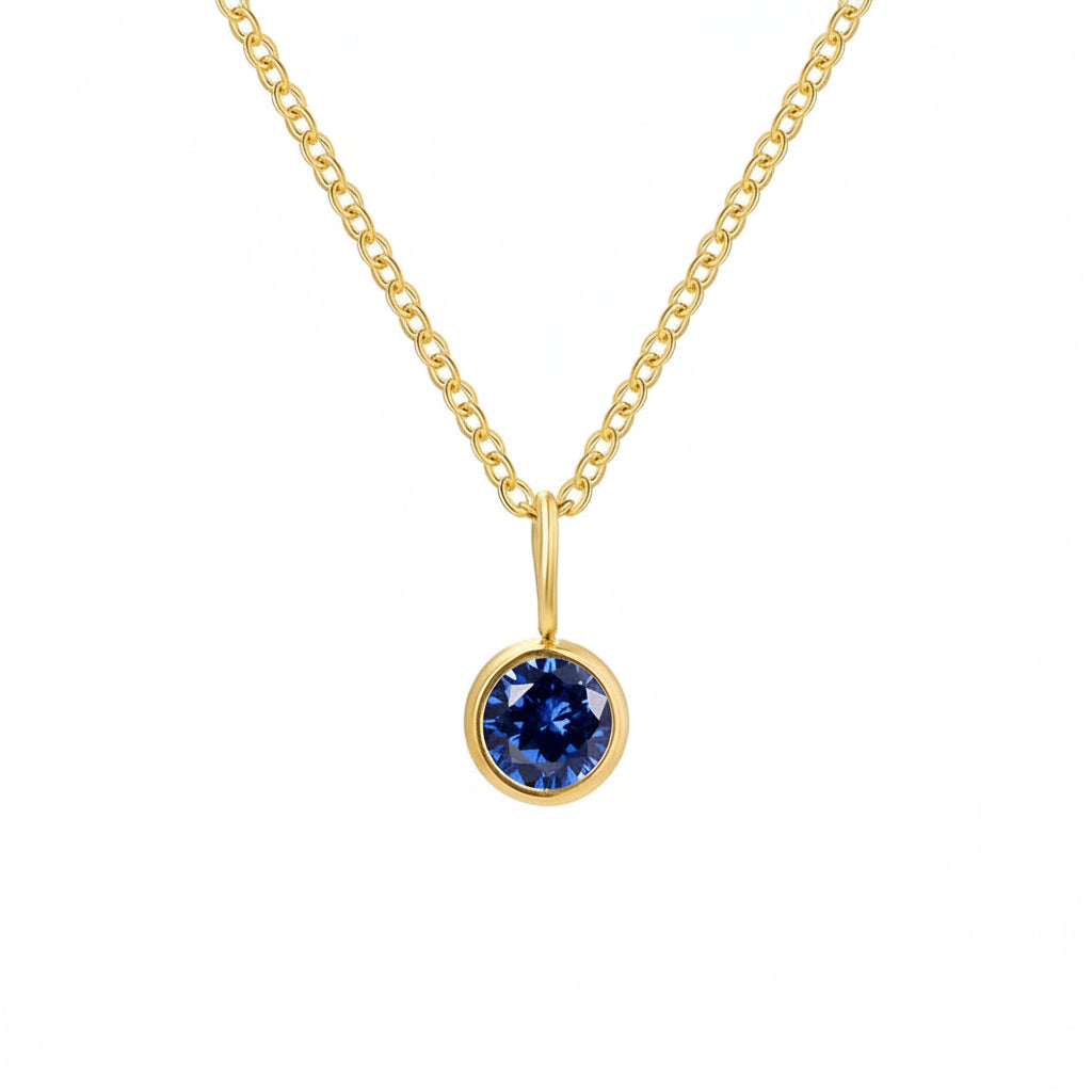 Stainless Steel Choker Neck Women'S Necklace 12 Birthstone Pendant Zirconia Pendants Accessory Anniversary Jewelry Birthday Gift
